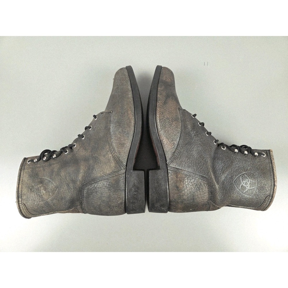 Ariat Womens Sz 8 Heritage Leather Lacer Boot Combat Gorpcore Gray Brown - Picture 6 of 11